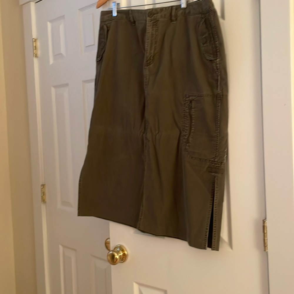 Eddie Bauer Long Corduroy Cargo Skirt